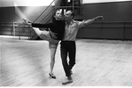 New York City Ballet rehearsal of "Slaughter on Tenth Avenue" with George Balanchine and Suzanne Farrell, choreography by George Balanchine (New York)
