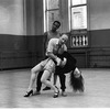 New York City Ballet rehearsal of "Slaughter on Tenth Avenue"; George Balanchine with Suzanne Farrell and Arthur Mitchell, choreography by George Balanchine (New York)