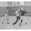 New York City Ballet rehearsal of "Slaughter on Tenth Avenue"; George Balanchine with Suzanne Farrell and Arthur Mitchell, choreography by George Balanchine (New York)