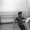 New York City Ballet rehearsal of "Dances at a Gathering" with Edward Villella, Patricia McBride and Jerome Robbins, choreography by Jerome Robbins (New York)