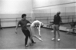 New York City Ballet rehearsal of "Dances at a Gathering" with Edward Villella, Patricia McBride and Jerome Robbins, choreography by Jerome Robbins (New York)