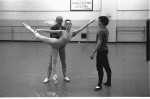 New York City Ballet rehearsal of "Dances at a Gathering" with Edward Villella, Patricia McBride and Jerome Robbins, choreography by Jerome Robbins (New York)