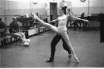 New York City Ballet rehearsal of "Dances at a Gathering" with Edward Villella, Patricia McBride and Jerome Robbins, choreography by Jerome Robbins (New York)