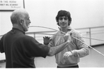 New York City Ballet rehearsal for "Watermill" with Jerome Robbins and Edward Villella, choreography by Jerome Robbins (New York)