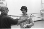 New York City Ballet rehearsal for "Watermill" with Jerome Robbins and Edward Villella, choreography by Jerome Robbins (New York)