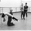 New York City Ballet rehearsal for "Watermill" with Kathleen Haigney, Hermes Conde at right rear,  Penelope Dudleston and Jerome Robbins, choreography by Jerome Robbins (New York)