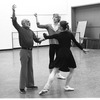New York City Ballet rehearsal for "Goldberg Variations" with Jerome Robbins, Karin von Aroldingen and Peter Martins, choreography by Jerome Robbins (New York)