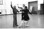 New York City Ballet rehearsal for "Goldberg Variations" with Jerome Robbins, Karin von Aroldingen and Peter Martins, choreography by Jerome Robbins (New York)