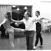 New York City Ballet rehearsal for "Violin Concerto" with George Balanchine, Karin von Aroldingen and Jean-Pierre Bonnefous, choreography by George Balanchine (New York)