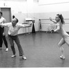 New York City Ballet rehearsal for "Violin Concerto" with George Balanchine, Karin von Aroldingen and Jean-Pierre Bonnefous, choreography by George Balanchine (New York)