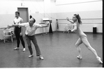 New York City Ballet rehearsal for "Violin Concerto" with George Balanchine, Karin von Aroldingen and Jean-Pierre Bonnefous, choreography by George Balanchine (New York)