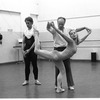 New York City Ballet rehearsal for "Violin Concerto" with George Balanchine, Karin von Aroldingen and Jean-Pierre Bonnefous, choreography by George Balanchine (New York)