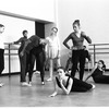 New York City Ballet rehearsal for "The Concert" with Jerome Robbins and Christine Redpath (in white), Bettijane Sills, Giselle Roberge and Suzanne Erlon on floor, choreography by Jerome Robbins (New York)