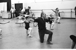 New York City Ballet rehearsal of "Choral Variations on Bach's Vom Himmel Hoch" George Balanchine and students from the School of American Ballet, choreography by George Balanchine (New York)