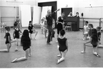 New York City Ballet rehearsal of "Choral Variations on Bach's Vom Himmel Hoch" George Balanchine and students from the School of American Ballet, choreography by George Balanchine (New York)