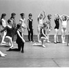 New York City Ballet rehearsal of "Circus Polka" students from the School of American Ballet in rehearsal, choreography by Jerome Robbins (New York)