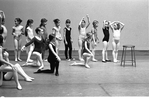 New York City Ballet rehearsal of "Circus Polka" students from the School of American Ballet in rehearsal, choreography by Jerome Robbins (New York)