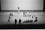 New York City Ballet rehearsal of "Circus Polka" students from the School of American Ballet in rehearsal, choreography by Jerome Robbins (New York)