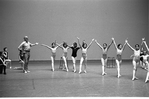 New York City Ballet rehearsal of "Circus Polka" students from the School of American Ballet rehearse with Jerome Robbins, choreography by Jerome Robbins (New York)