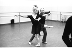 New York City Ballet rehearsal of "Danses Concertantes" with George Balanchine and Christine Redpath, choreography by George Balanchine (New York)