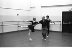 New York City Ballet rehearsal of "Danses Concertantes" with George Balanchine, John Clifford and Lynda Yourth, choreography by George Balanchine (New York)