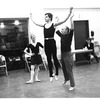 New York City Ballet rehearsal of "Danses Concertantes" with George Balanchine, John Clifford and Lynda Yourth, choreography by George Balanchine (New York)