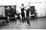 New York City Ballet rehearsal of "Danses Concertantes" with George Balanchine, John Clifford and Lynda Yourth, choreography by George Balanchine (New York)