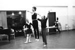 New York City Ballet rehearsal of "Danses Concertantes" with George Balanchine, John Clifford and Lynda Yourth, choreography by George Balanchine (New York)
