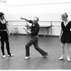 New York City Ballet rehearsal of "Danses Concertantes" with George Balanchine, John Clifford and Lynda Yourth, choreography by George Balanchine (New York)