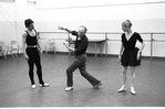 New York City Ballet rehearsal of "Danses Concertantes" with George Balanchine, John Clifford and Lynda Yourth, choreography by George Balanchine (New York)