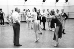 New York City Ballet rehearsal of "Coppelia" with George Balanchine, Patricia McBride and Alexandra Danilova, choreography by George Balanchine and Alexandra Danilova after Marius Petipa (New York)