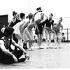 New York City Ballet rehearsal of "Coppelia" with Patricia McBride and dancers including Debra Austin, Muriel Aasen and Lisa de Ribere, choreography by George Balanchine and Alexandra Danilova after Marius Petipa (New York)