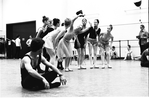 New York City Ballet rehearsal of "Coppelia" with Patricia McBride and dancers including Debra Austin, Muriel Aasen and Lisa de Ribere, choreography by George Balanchine and Alexandra Danilova after Marius Petipa (New York)