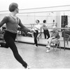 New York City Ballet rehearsal of "Union Jack" with George Balanchine,Jean-Pierre Bonnefous and Patricia McBride, choreography by George Balanchine (New York)