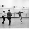 New York City Ballet rehearsal of "Union Jack" with George Balanchine,Jean-Pierre Bonnefous and Patricia McBride, choreography by George Balanchine (New York)
