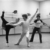 New York City Ballet rehearsal for "Jewels" (Rubies) with Mikhail Baryshnikov, Edward Villella & Patricia McBride, choreography by George Balanchine (New York)