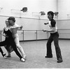 New York City Ballet rehearsal for "Jewels" (Rubies) with Mikhail Baryshnikov, Edward Villella & Patricia McBride, choreography by George Balanchine (New York)