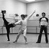 New York City Ballet rehearsal for "Jewels" (Rubies) with Mikhail Baryshnikov, Edward Villella & Patricia McBride, choreography by George Balanchine (New York)