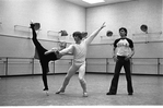 New York City Ballet rehearsal for "Jewels" (Rubies) with Mikhail Baryshnikov, Edward Villella & Patricia McBride, choreography by George Balanchine (New York)