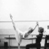 New York City Ballet rehearsal for "The Four Seasons", with Suzanne Farrell & Peter Martins, Jerome Robbins and Patricia McBride & Mikhail Baryshnikov, choreography by Jerome Robbins (New York)