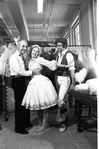 New York City Ballet costume fitting for "Tricolore" with designer Rouben Ter-Arutunian with Elise Ingalls and Paul Frame, choreography by Peter Martins, Jerome Robbins and Jean-Pierre Bonnefous (New York)