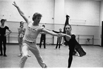 New York City Ballet rehearsal for "Suite from Histoire du Soldat" with Kyra Nichols and Peter Martins, choreography by Peter Martins (New York)