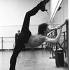 New York City Ballet rehearsal with Richard Hoskinson stretching at barre (New York)