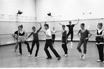 New York City Ballet rehearsal for "Serenade en La" Jacques d' Amboise with Mel Tomlinson and Kyra Nichols, choreography by Jacques d'Amboise (New York)