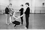 New York City Ballet rehearsal of "Eight Lines" with Jerome Robbins and dancers Kyra Nichols, Maria Calegari, Ib Andersen and Sean Lavery, choreography by Jerome Robbins (New York)