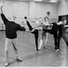 New York City Ballet rehearsal of "Eight Lines" with Jerome Robbins and dancers Kyra Nichols, Maria Calegari, Ib Andersen and Sean Lavery, choreography by Jerome Robbins (New York)