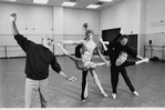 New York City Ballet rehearsal of "Eight Lines" with Jerome Robbins and dancers Kyra Nichols, Maria Calegari, Ib Andersen and Sean Lavery, choreography by Jerome Robbins (New York)