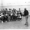 New York City Ballet rehearsal of "Firebird" with Jerome Robbins rehearsing his choreography for the Monsters, choreography "Firebird" by George Balanchine (New York)