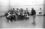 New York City Ballet rehearsal of "Firebird" with Jerome Robbins rehearsing his choreography for the Monsters, choreography "Firebird" by George Balanchine (New York)