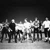 New York City Ballet rehearsal of "Ives, Songs" with Jerome Robbins and dancers, at center is Russell Kaiser, choreography by Jerome Robbins (New York)